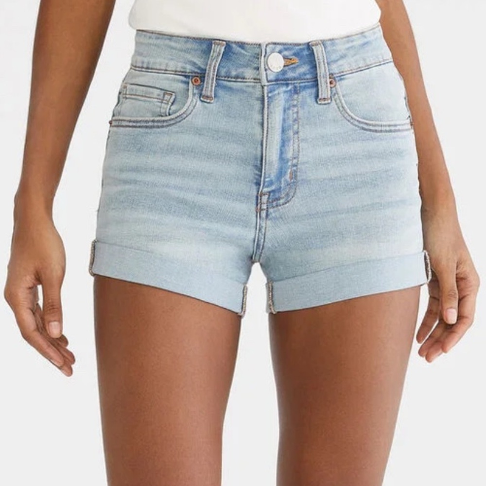 Aeropostale Midi Jean Shorts Light Wash